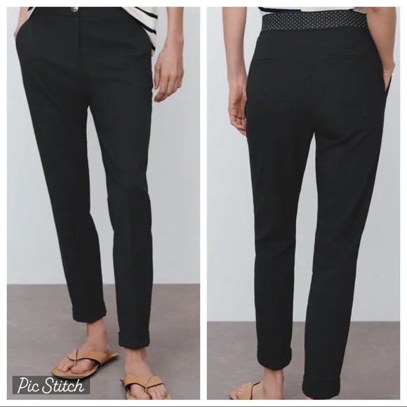 Zara | Pants & Jumpsuits | Zara Cuffed Cigarette Pants
